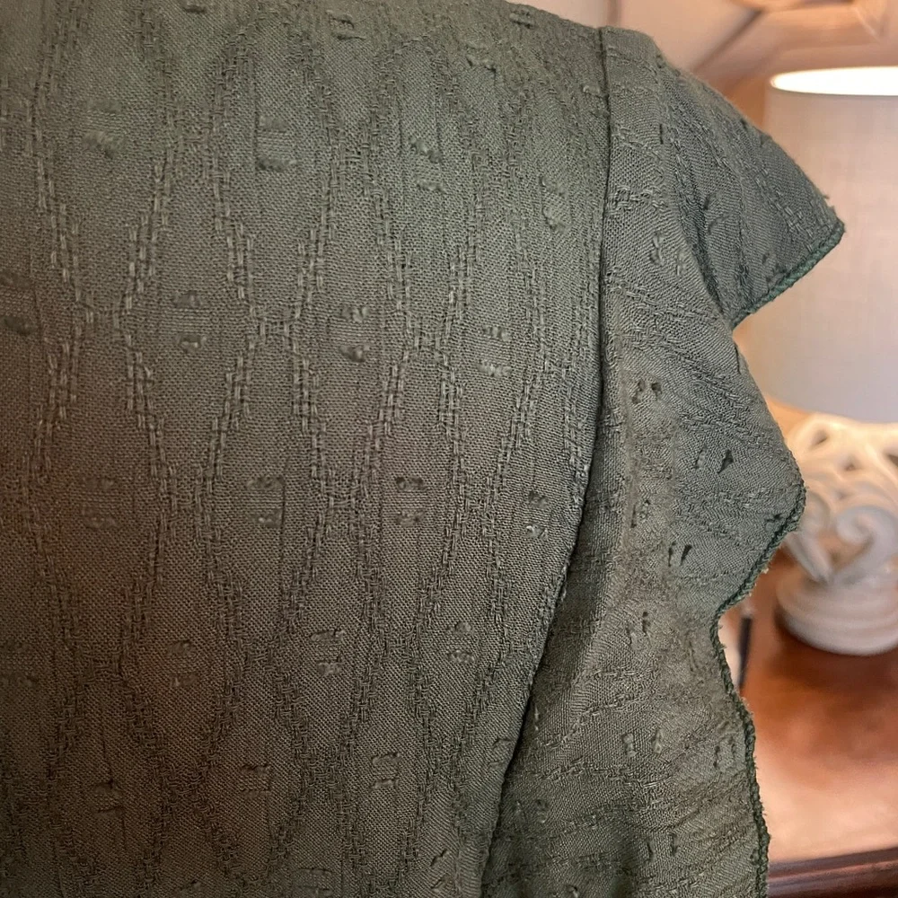Green Ruffled Women's Dress - Picture 8 of 11